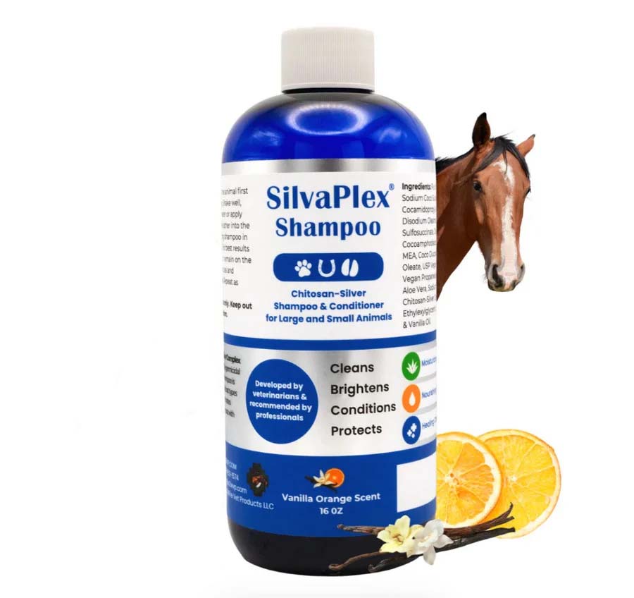SilvaPlex Pet Shampoo & Conditioner - szampon i odżywka ze srebrem dla zwierząt, szampon dla koni (gruda, kopyta , uszkodzenia skóry) (32 oz) 946,35 ml