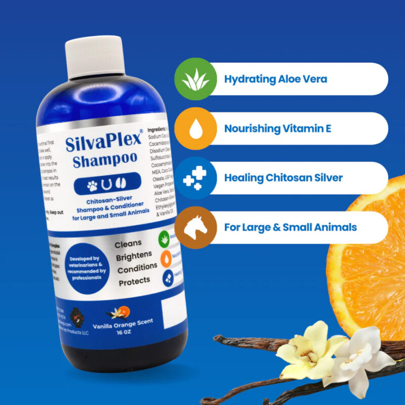 SilvaPlex Pet Shampoo & Conditioner - szampon i odżywka ze srebrem dla zwierząt, szampon dla koni (32 oz) 946,35 ml - obrazek 3