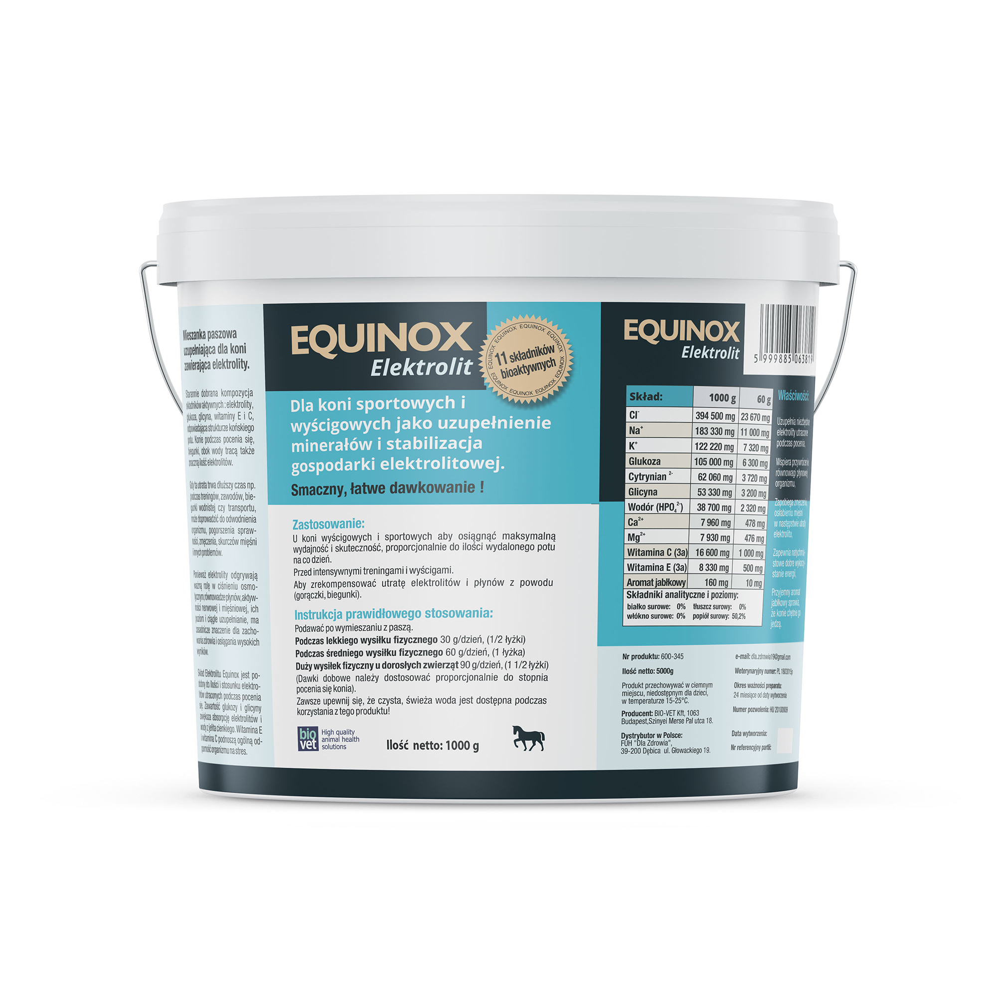 Equinox Elektrolit – Elektrolity dla koni na odwodnienie i potliwość 1kg