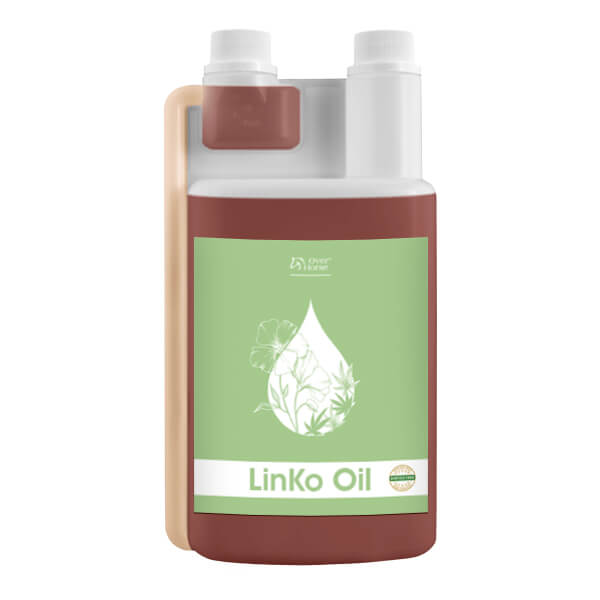 Over Horse LinKo Oil 1 l – olej lniano-konopny dla koni, źródło kwasów Omega-3
