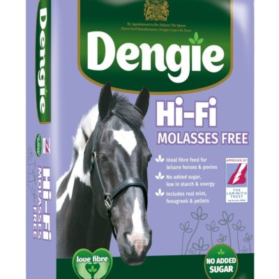 Dengie HI FI Molasses Free 20 kg - niskokaloryczna sieczka dla koni i kuców z ziołami, żywienie koni