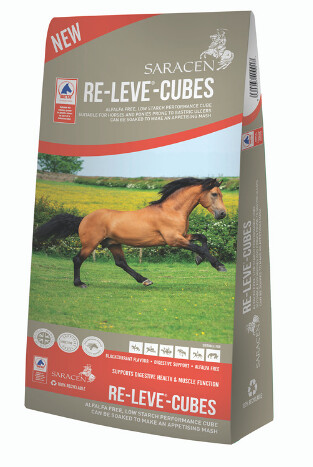 Saracen Re-Leve Cubes 20 kg – bezzbożowa, niskoskrobiowa pasza dla koni sportowych, na wrzody