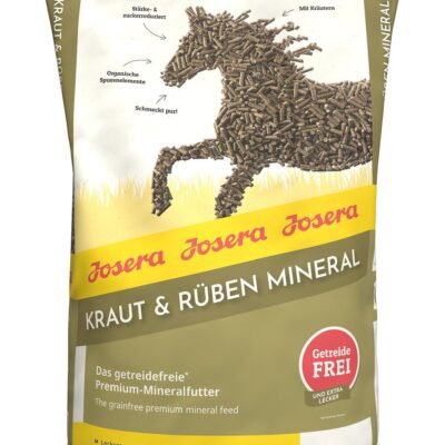 Josera Kraut & Rüben Mineral – Pasza mineralna dla koni, codzienne witaminy i minerały dla koni, multiwitamina