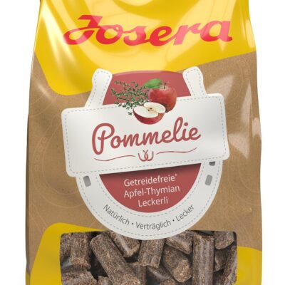 JOSERA Pferdeleckerli Pommelie 900g – Bezzbożowe, jabłkowe smaczki dla koni, smakołyki, nagroda bez melasy i zbóż