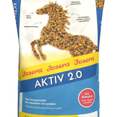 Josera Aktiv 2.0 20 kg – Pasza dla koni na energię, mięśnie i wsparcie stawów, wysokoenergetyczne musli bez owsa