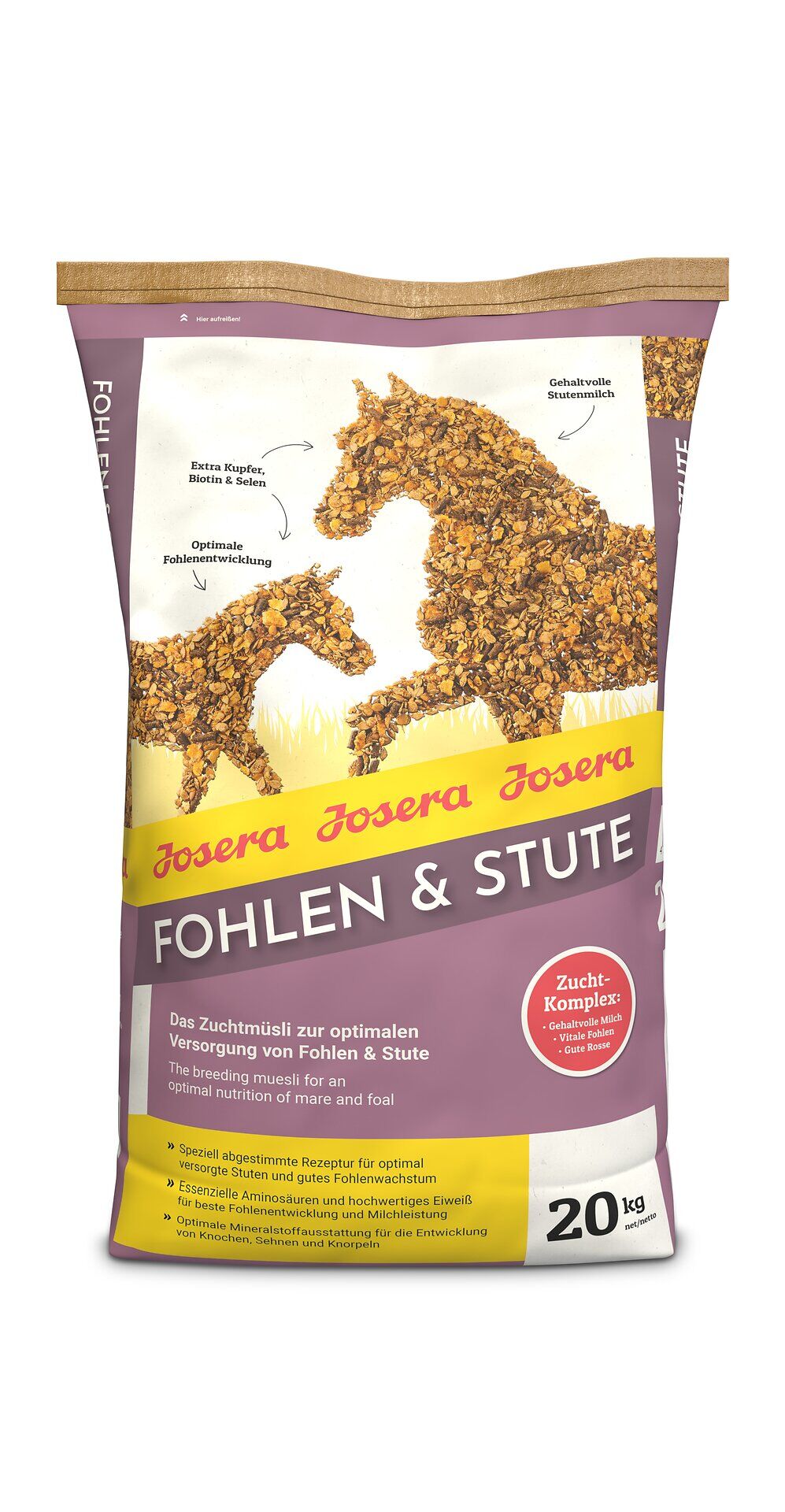 Josera Fohlen & Stute 20 kg – Musli, pasza dla klaczy hodowlanych i źrebiąt, wsparcie laktacji i rozwoju źrebaka