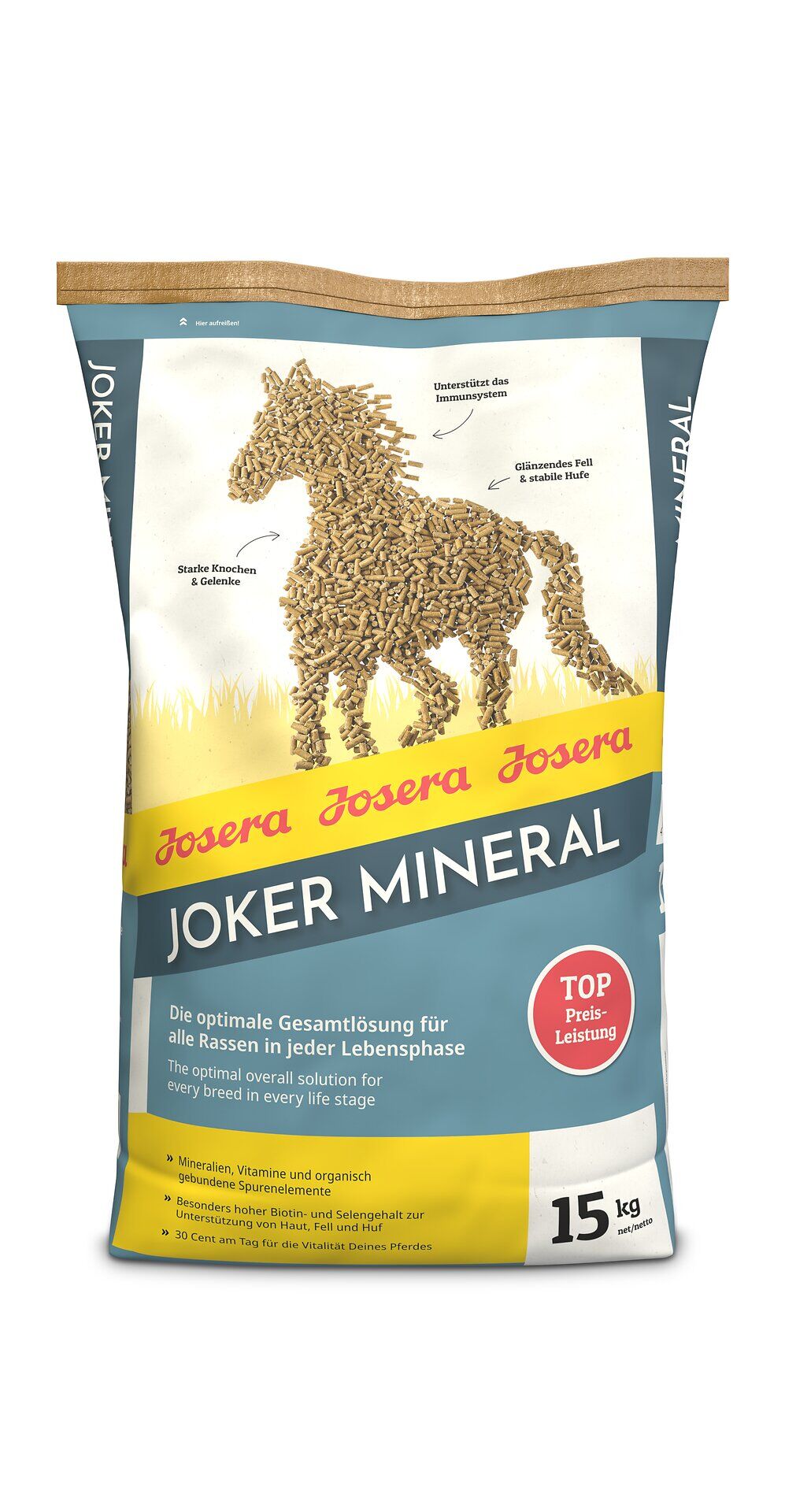 Josera Joker Mineral 15 kg – preparat mineralno-witaminowy, codzienne witaminy i minerały dla koni, multiwitamina