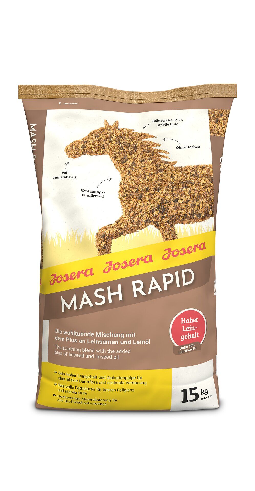 Josera Mash Rapid 15 kg – Mesz dla koni na trawienie, wrzody i lśniącą sierść