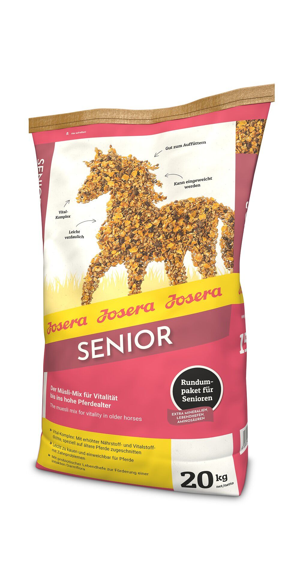 Josera Senior Pferd 15 kg – Musli na witalność, masę i trawienie, pasza dla koni starszych oraz z niedowagą