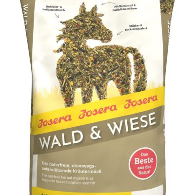 Josera Wald & Wiese 15 kg – Pasza na drogi oddechowe i trawienie, ziołowe, niskoenergetyczne musli dla koni wrażliwych