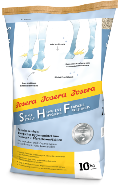 Josera SHF 10 kg – Organiczny środek do dezynfekcji stajni, redukcja amoniaku i wsparcie dróg oddechowych