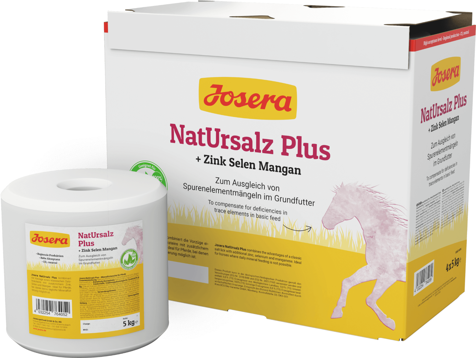 Josera NatUrsalz Plus 5 kg – Lizawka mineralna dla koni z cynkiem, selenem i manganem, niedobór minerałów, rolnictwo ekologiczne