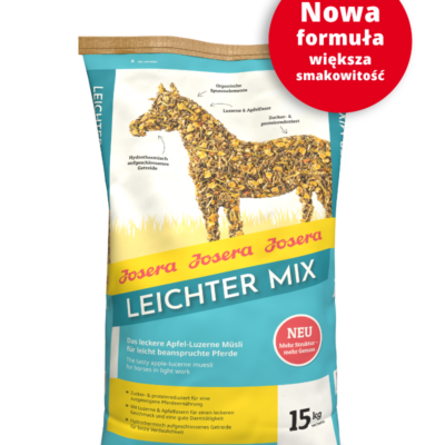 Josera Leichter Mix 15 kg – lekkie musli jabłkowe dla koni rekreacyjnych i niepracujących, na apetyt i trawienie