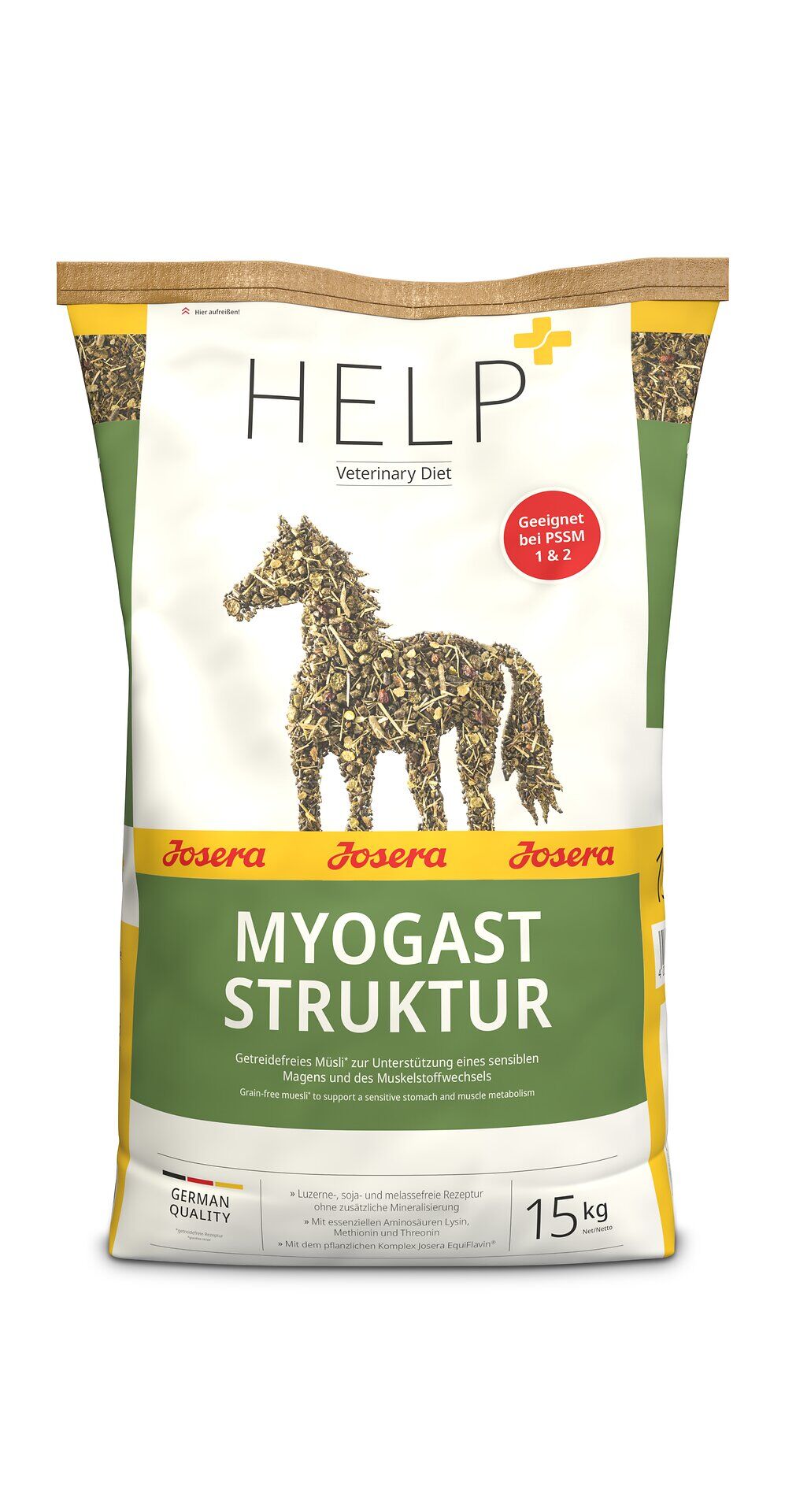 Josera Help MyoGast Struktur 15 kg – Pasza dla koni na wrażliwy żołądek, trawienie i mięśnie, Wrzody, PSSM