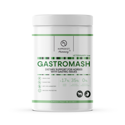 Hippovet Pharmacy VeterinaryLine GASTROMASH 1 kg – Kliniczny mesz dla koni na wrzody, kolki i alergie, wsparcie trawienia