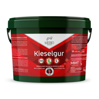 MEBIO Kieselgur MSM+WIT. C 1 kg / 3 kg – Ziemia okrzemkowa, krzem dla koni na stawy, kopyta i ścięgna