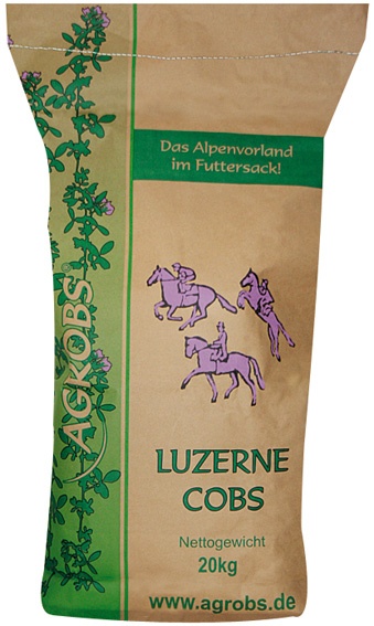 AGROBS Luzernecobs 20 kg – Trawokulki z lucerny dla koni, lucerna na wrzody, masę, i mięśnie