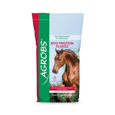 AGROBS Myo Protein Flakes 20 kg – Płatki białkowe, pasza dla koni na masę i mięśnie, bez lucerny