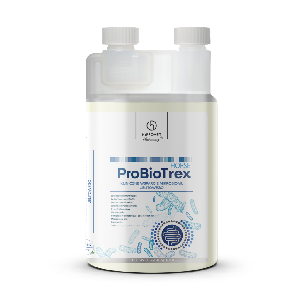 HippoVet Pharmacy ProBioTrex Horse 1,2 – Probiotyk w płynie dla koni na odbudowę mikroflory jelitowej i lepsze trawienie