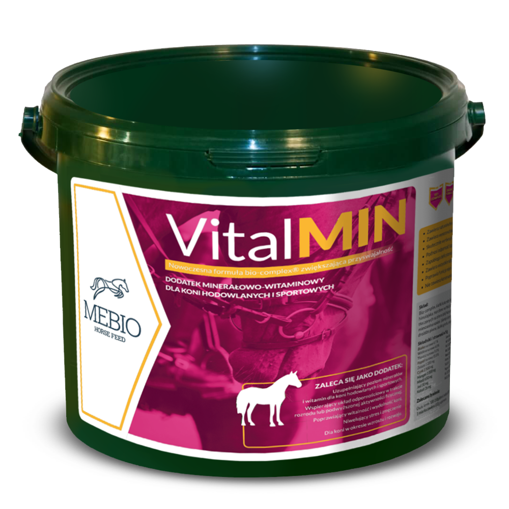 Mebio VitalMin 3 kg – Witaminy i minerały dla koni sportowych, hodowlanych i rosnących na odporność i stawy, multiwitamina