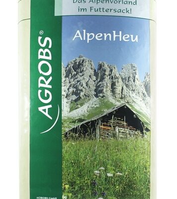 AGROBS Alpenheu 12,5 kg – Odpylone siano z alpejskich łąk dla koni, bogate we włókno, na układ oddechowy, RAO alergie, wolne od kurzu