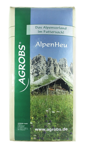 AGROBS Alpenheu 12,5 kg – Odpylone siano z alpejskich łąk dla koni, bogate we włókno, na układ oddechowy, RAO alergie, wolne od kurzu