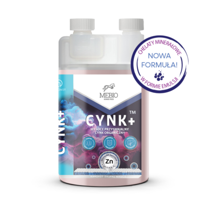 MEBIO Cynk+ 1 l – Organiczny chelat cynku dla koni, suplement w płynie na zdrową skórę, kopyta, i odporność
