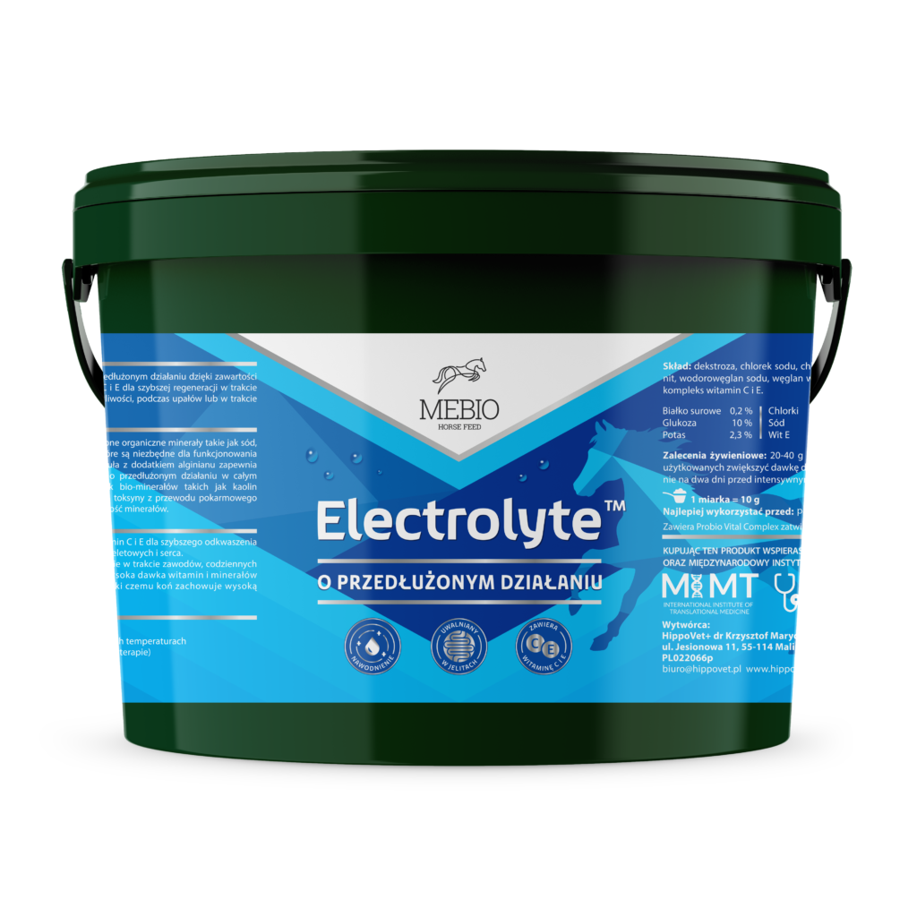 Electrolyte MEBIO 5 kg – Elektrolity o przedłużonym działaniu dla koni, bezpieczne dla żołądka i jelit, odwodnienie, potliwość