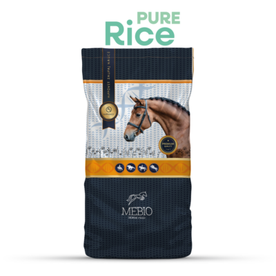 MEBIO Rice Pure 15 kg – Otręby ryżowe zbilansowane na mięśnie, masę i energię, bezpieczne dla alergików i koni wrażliwych