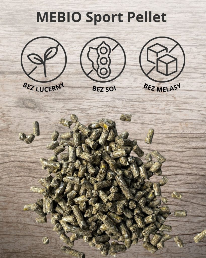 Mebio Sport pellet 20 kg – Granulat, pasza dla koni pracujących na stabilną energię, mięśnie i wsparcie żołądka