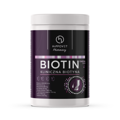 Hippovet Pharmacy Biotin 1 kg – Biotyna dla koni, na mocne kopyta, sierść i zdrową skórę