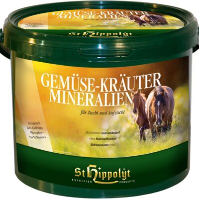 St. Hippolyt Gemüse-Kräuter-Mineralien 10 kg – Witaminy i minerały dla koni pracujących, multiwitamina na wsparcie kondycji i witalności
