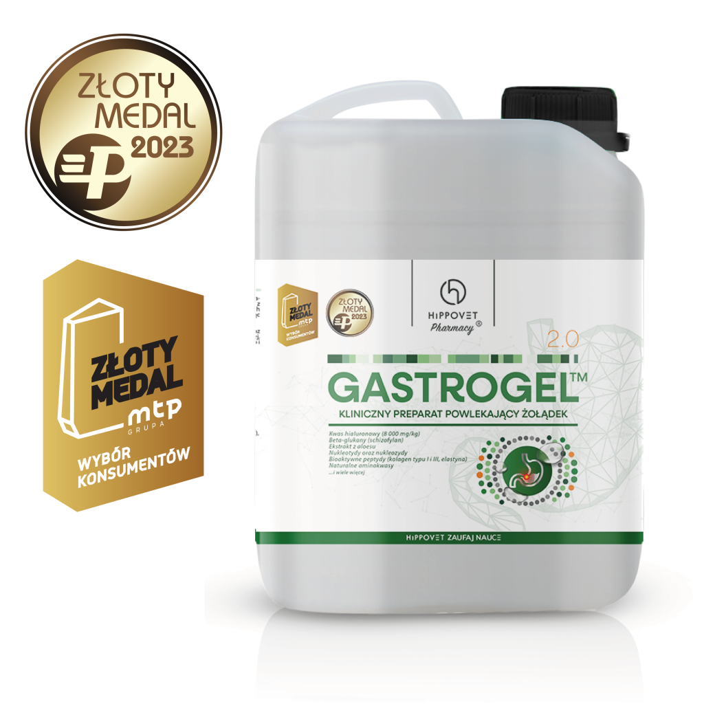 Hippovet Pharmacy Gastrogel 2.0 – 2,5 l – Suplement na wrzody dla koni w formie żelu, regeneracja błony śluzowej żołądka, EGUS