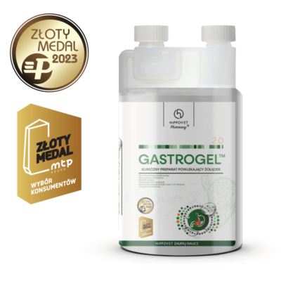 Hippovet Pharmacy Gastrogel 2.0 – 1,2 l – Suplement na wrzody dla koni w formie żelu, regeneracja błony śluzowej żołądka, EGUS