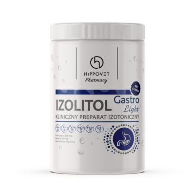 Hippovet Pharmacy Izolitol Gastro Light 1 kg – Elektrolity bez cukru dla koni wrzodowych i metabolicznych, EMS, EGUS, wrzody