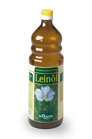St. Hippolyt Leinol 0,75 l / 2,5 l / 5 l – Naturalny, niefiltrowany olej lniany dla koni na lśniącą sierść, odporność i energię