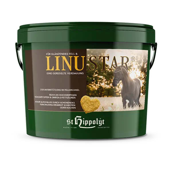 St. Hippolyt LinuStar 3 kg – Siemię lniane dla koni wrzodowych, suplement na wrzody i ochronę żołądka, bez gotowania