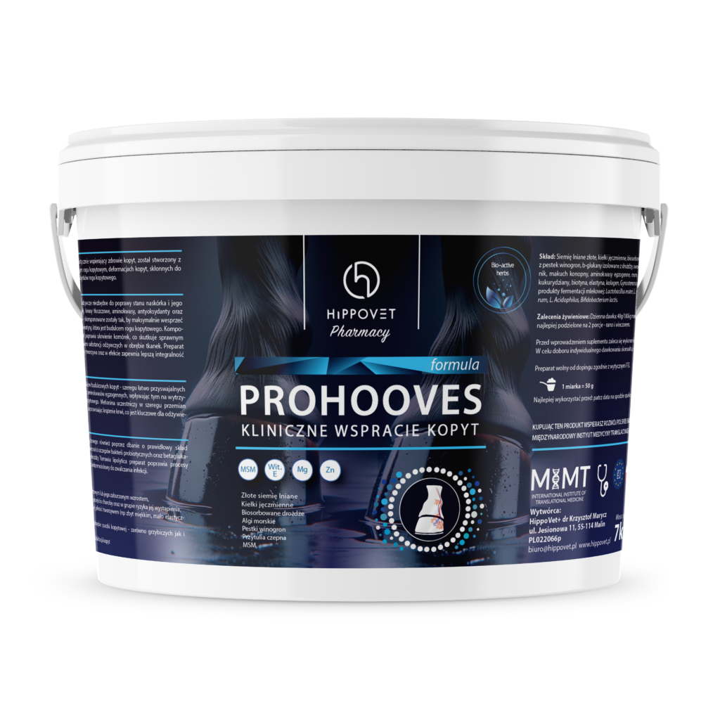 Hippovet Pharmacy ProHooves Formula 3 kg – Suplement na wsparcie kopyt problematycznych, kruche kopyta, ochwat, gnicie strzałek dla koni