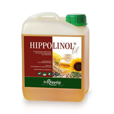 St. Hippolyt HippoLinol 2,5 l / 5 l – Mieszanka olejów dla koni, olej na drogi oddechowe, alergie i odporność